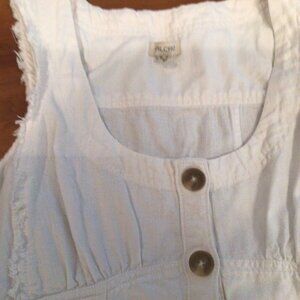 Anthropologie Cream Denim Midi-Dress